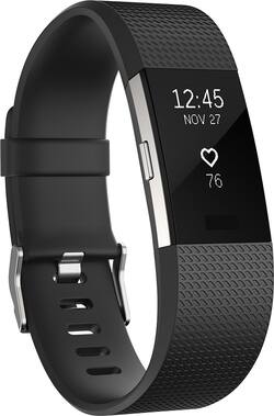 Fitbit Charge 2 Activity Tracker + Heart Rate (Large) Black Silver Fitbit Charge 2 Activity Tracker + Heart Rate (Large) Black Silver