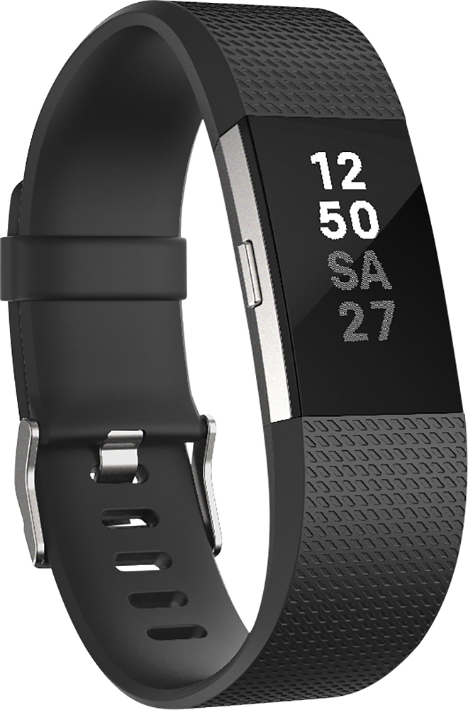 heldin Encommium overdracht Best Buy: Fitbit Charge 2 Activity Tracker + Heart Rate (Large) Black  Silver FB407SBKL