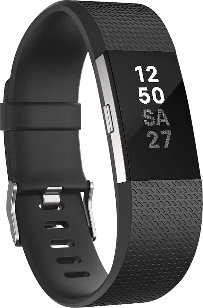 Alt View 13. Fitbit - Charge 2 Activity Tracker + Heart Rate (Large) - Black Silver.