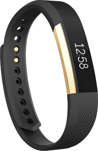 Fitbit - Alta Gold Series Activity Tracker (Small) - Black/Gold - Larger Front