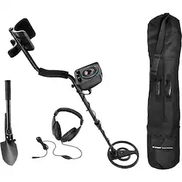 Barska - Pro-200 Metal Detector Field Kit with LED Indicator, Headphone, Shovel, and Soft Case - Black