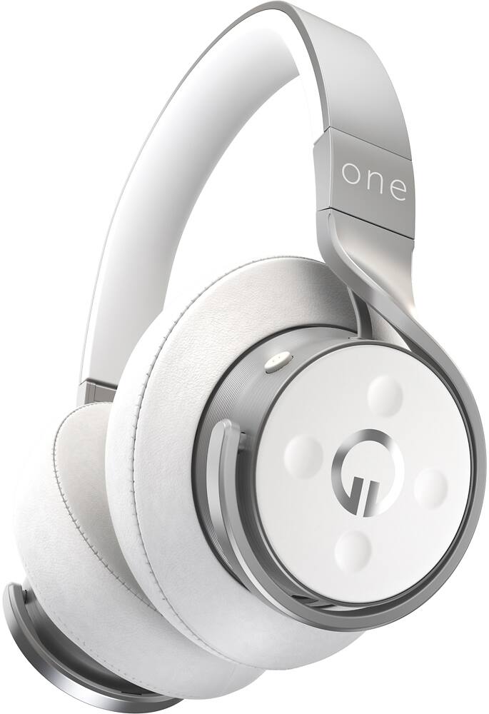 Best Buy Muzik® Studio Wireless OvertheEar Headphones White/Silver