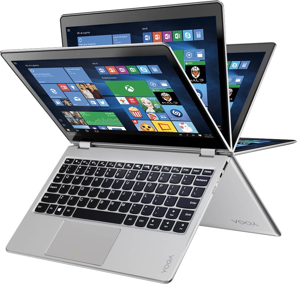 Front. Lenovo - Yoga 710 2-in-1 11.6" Touch-Screen Laptop - Intel Core i5 - 8GB Memory - 128GB Solid State Drive - Silver.