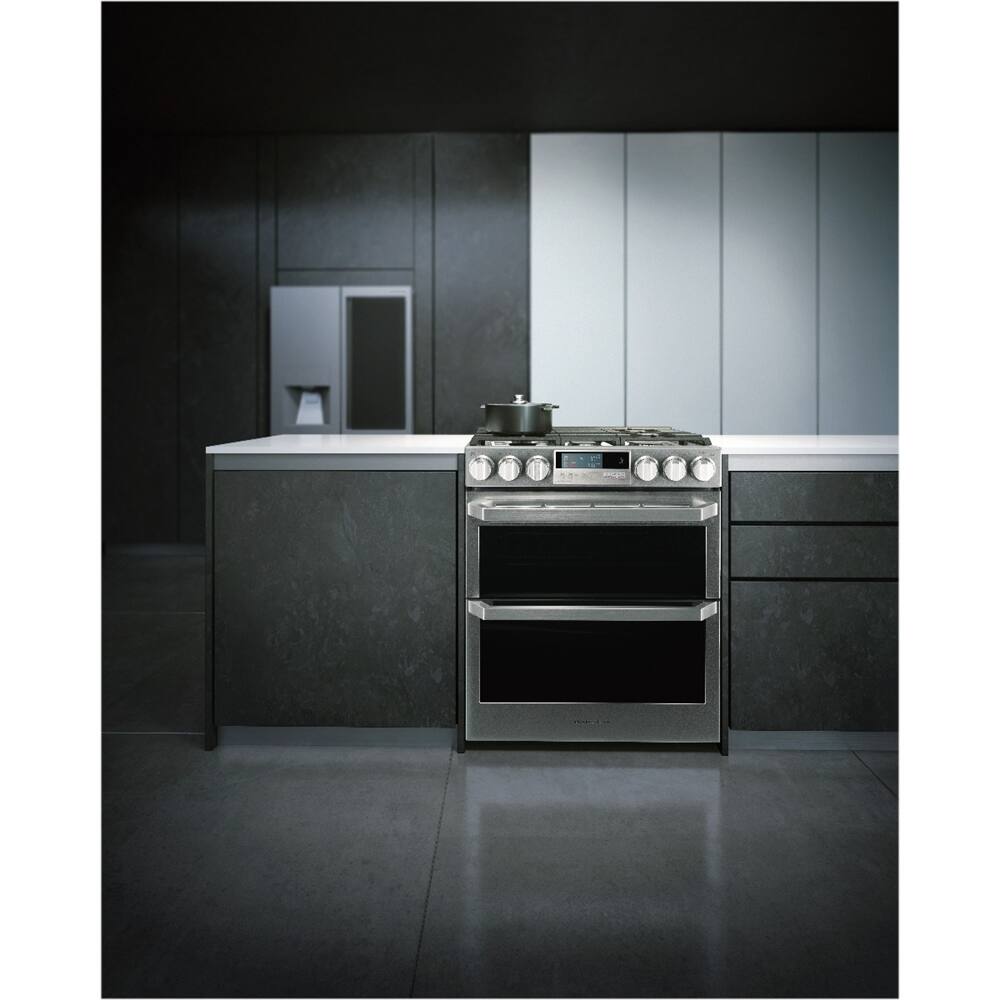 Alt View 17. LG - SIGNATURE 7.3 Cu. Ft. Smart Slide-In Double Oven Dual Fuel True Convection Range with EasyClean and Power Burner - Textured Steel.