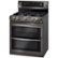Left. LG - 6.9 Cu. Ft. Self-Cleaning Freestanding Double Oven Gas Range with ProBake Convection - Black Stainless Steel.