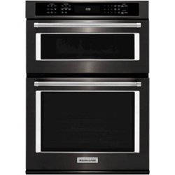 KitchenAid - 27" Combination Electric Convection Wall Oven with Built-In Microwave - Black Stainless Steel - Front_Zoom