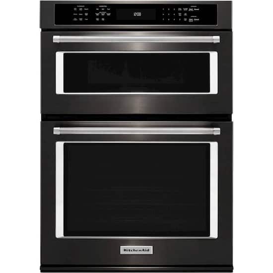 Kitchenaid Kems378sss 27 Microwave Combination Wall Oven With 3 7 Cu Ft Oven Capacity 900 Cooking Watts Even Heat True Convection System Stainless Steel