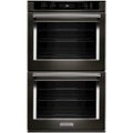 Front Zoom. KitchenAid - 27" Built-In Double Electric Convection Wall Oven - Black Stainless Steel.
