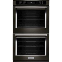 KitchenAid - 27" Built-In Double Electric Convection Wall Oven - Black Stainless Steel - Front_Zoom