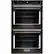 Front. KitchenAid - 27" Built-In Double Electric Convection Wall Oven - Black stainless steel.