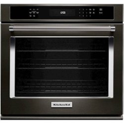 KitchenAid - 27" Built-In Single Electric Convection Wall Oven - Black Stainless Steel - Front_Zoom