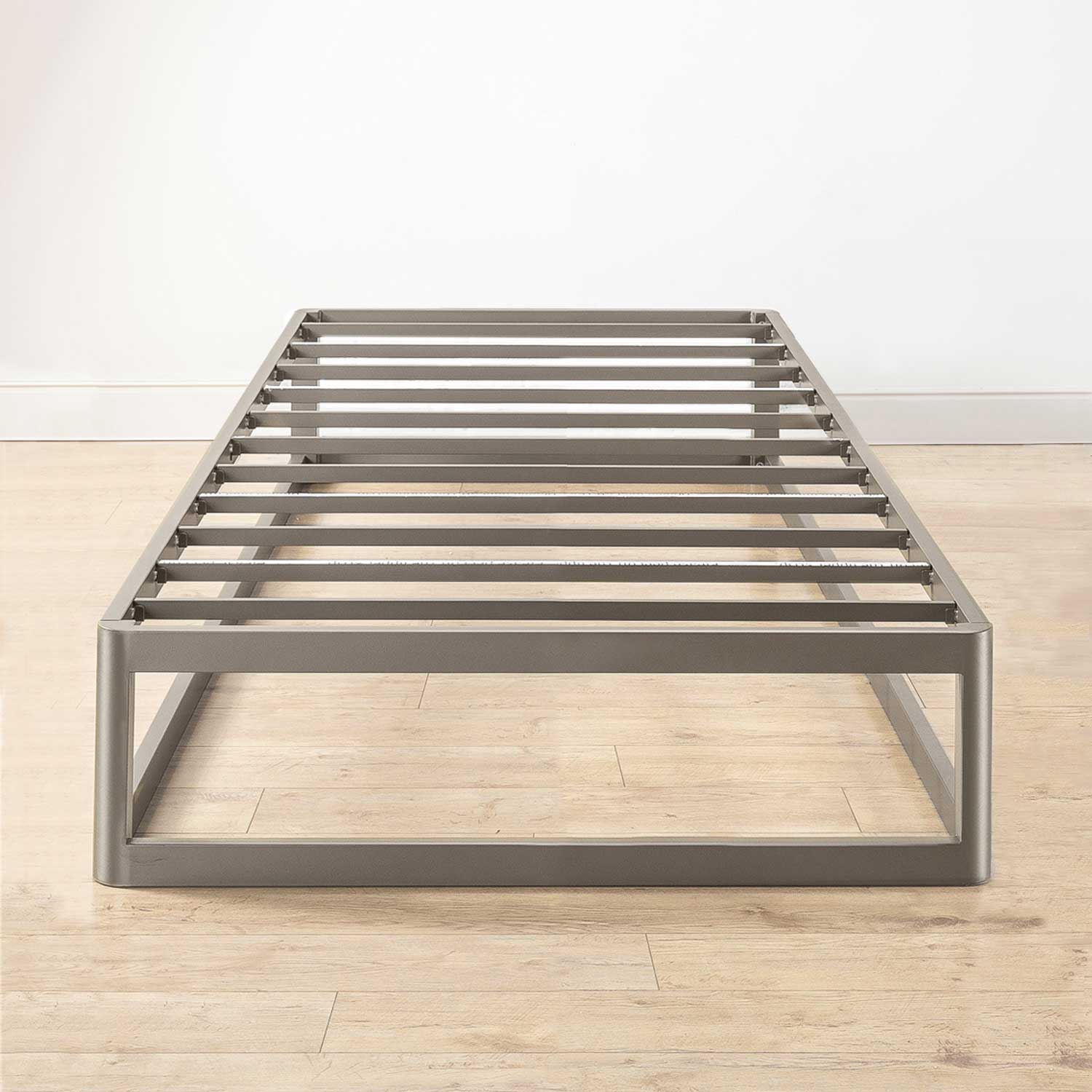 Alt View 7. Mellow - Mellow Ace of Base Metal Platform Low Profile Bed Frame, Round 12 Inch, King - Gray.