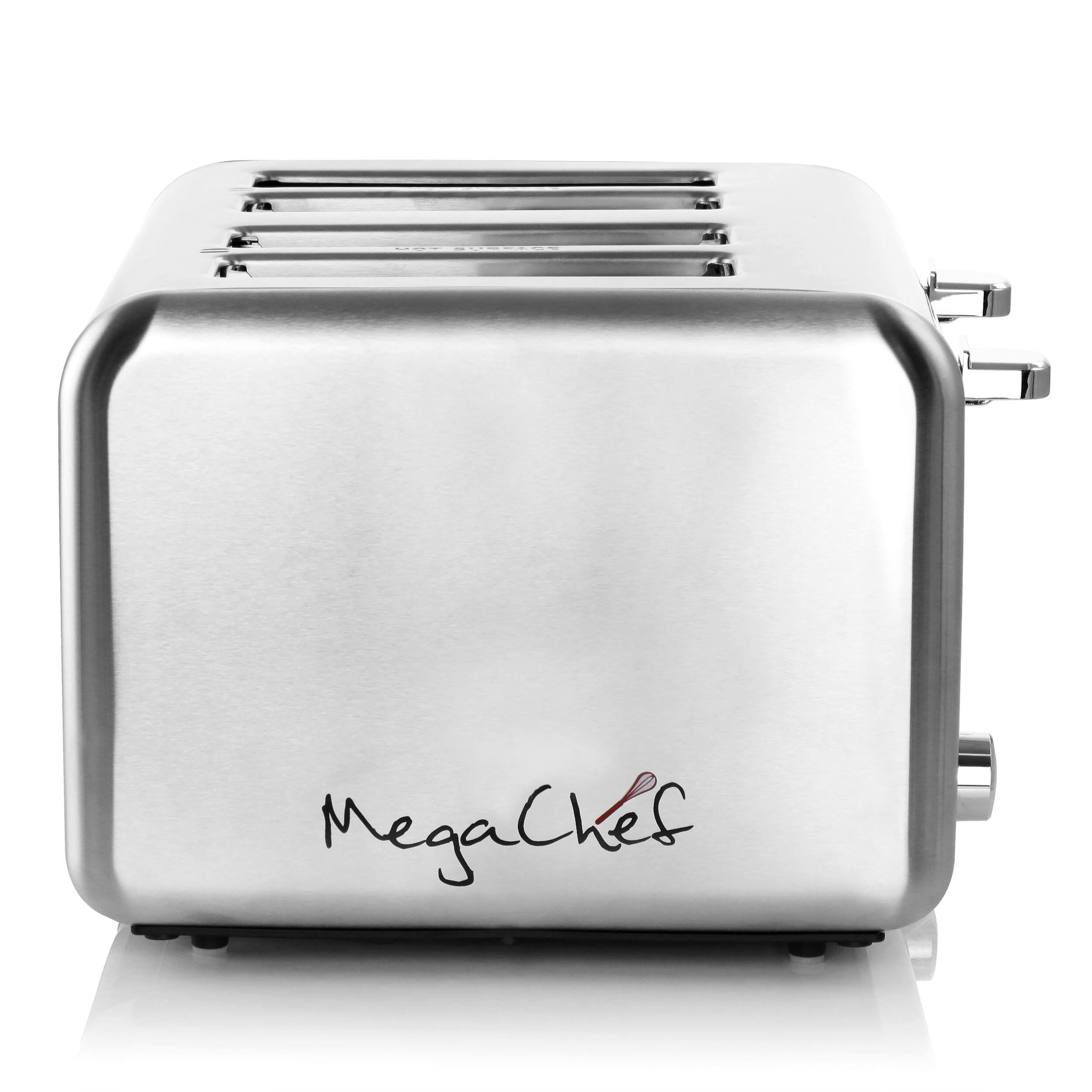 Back. MegaChef - MegaChef 4 Slice Toaster in Stainless Steel Silver - Silver.