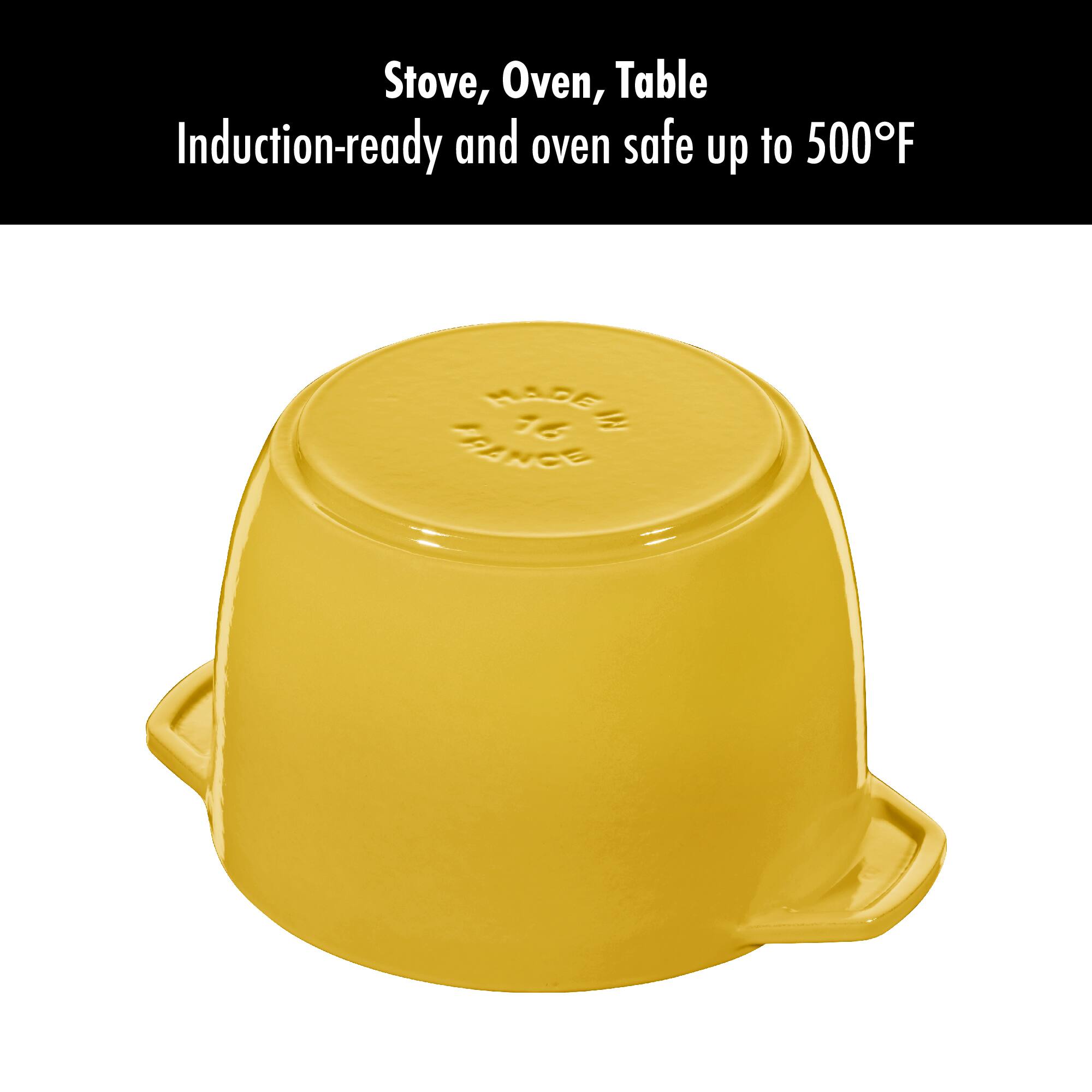 Stove, Oven, Table  
Induction-ready and oven safe up to 500°F