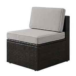 Crosley Furniture - Palm Harbor Wicker Armless Outdoor Sectional Chair - Gray