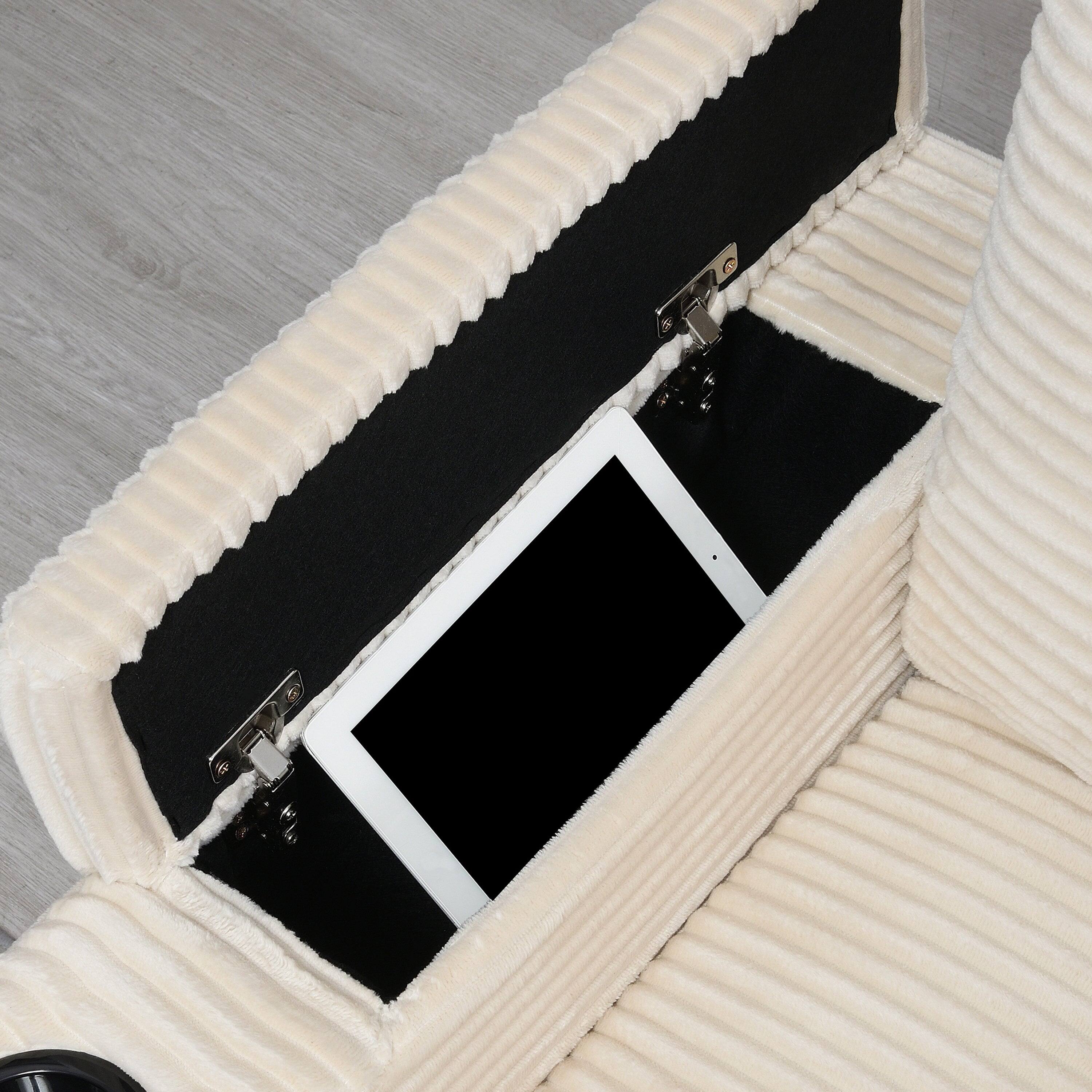 Alt View 3. Boyel Living - L Shaped Sectional Sofa Corduroy Sectional Couch Storage & USB Charger Beige 5 Seat - Beige.