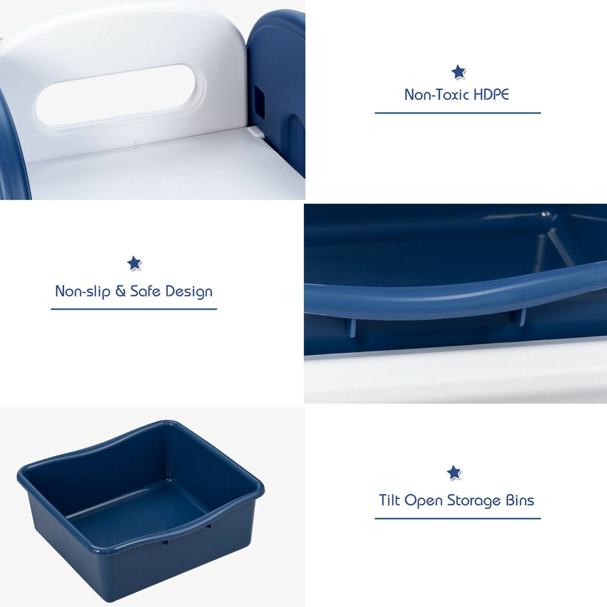Non-Toxic HDPE  
Non-slip & Safe Design  
Tilt Open Storage Bins