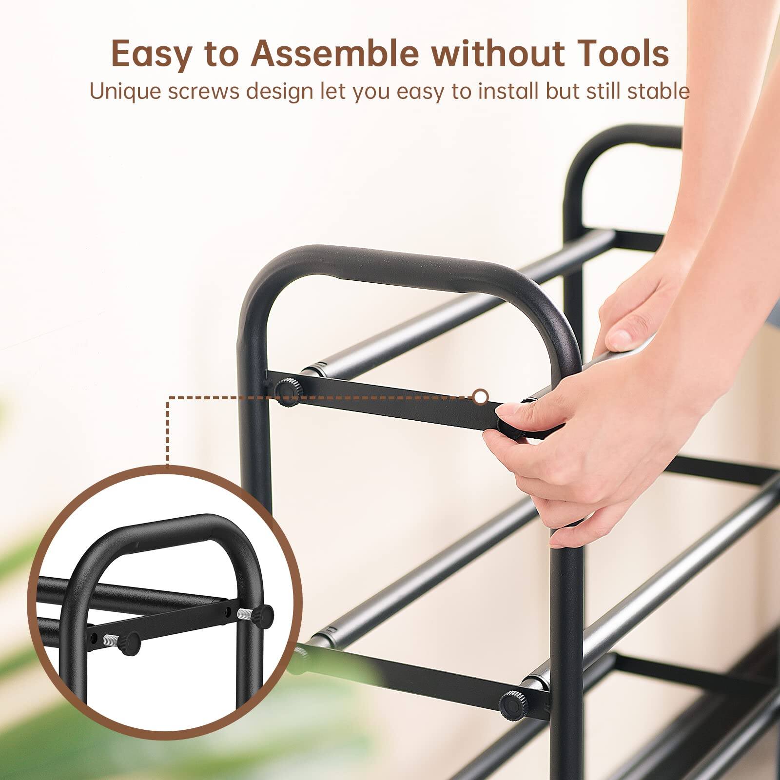 Easy to Assemble without Tools  
Unique screws design let you easy to install but still stable