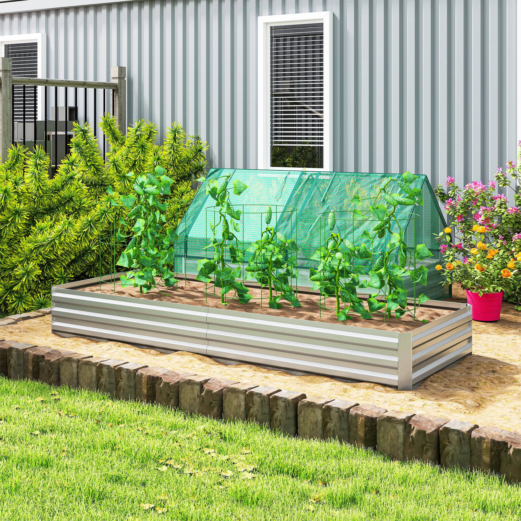 Alt View 1. Outsunny - x 36" x 12" Galvanized Raised Garden Bed, Easy DIY and Cleaning for Growing Flowers, Herbs.