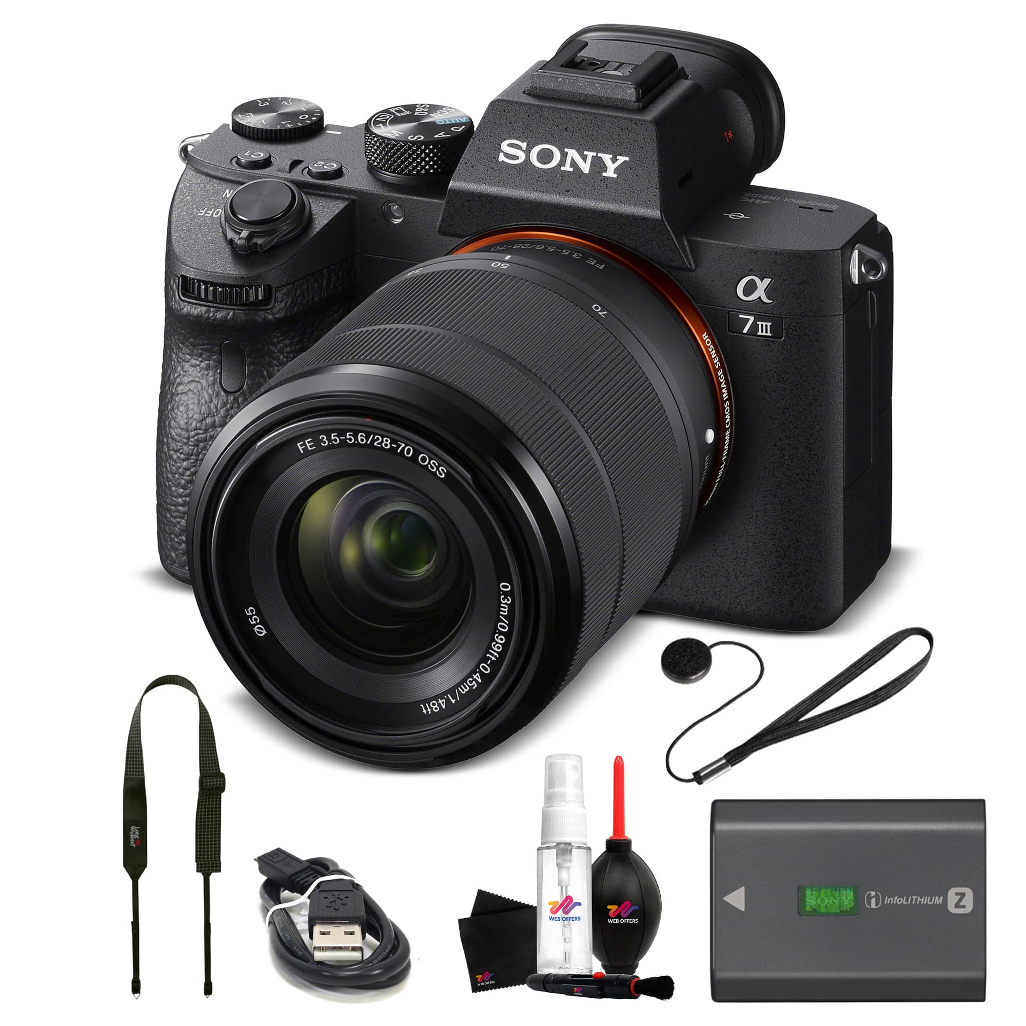 Bundle - Sony - Alpha a7 III Mirrorless Camera with 28-70 Lens ILCE7M3K/B Starter Kit price history on PriceWatchPro