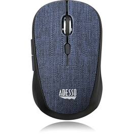 Adesso - iMouse S80L - Wireless Fabric Optical Mini Mouse - Optical - Wireless - Radio Frequency - 2.40 GHz - Wireless - Blue