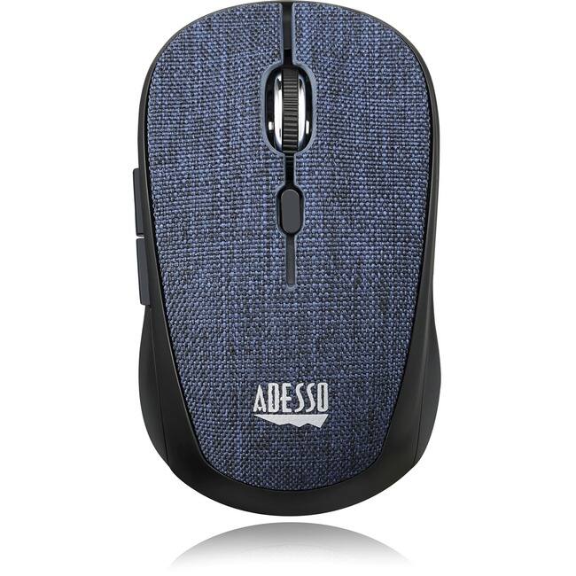 Front. Adesso - Adesso iMouse S80L - Wireless Fabric Optical Mini Mouse (Blue) - Optical - Wireless - Radio Frequency - 2.40 GHz - Blue - Blue.