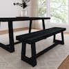 Front. Plank+Beam - Classic Dining Bench, Black Wirebrush - Black Wirebrush.