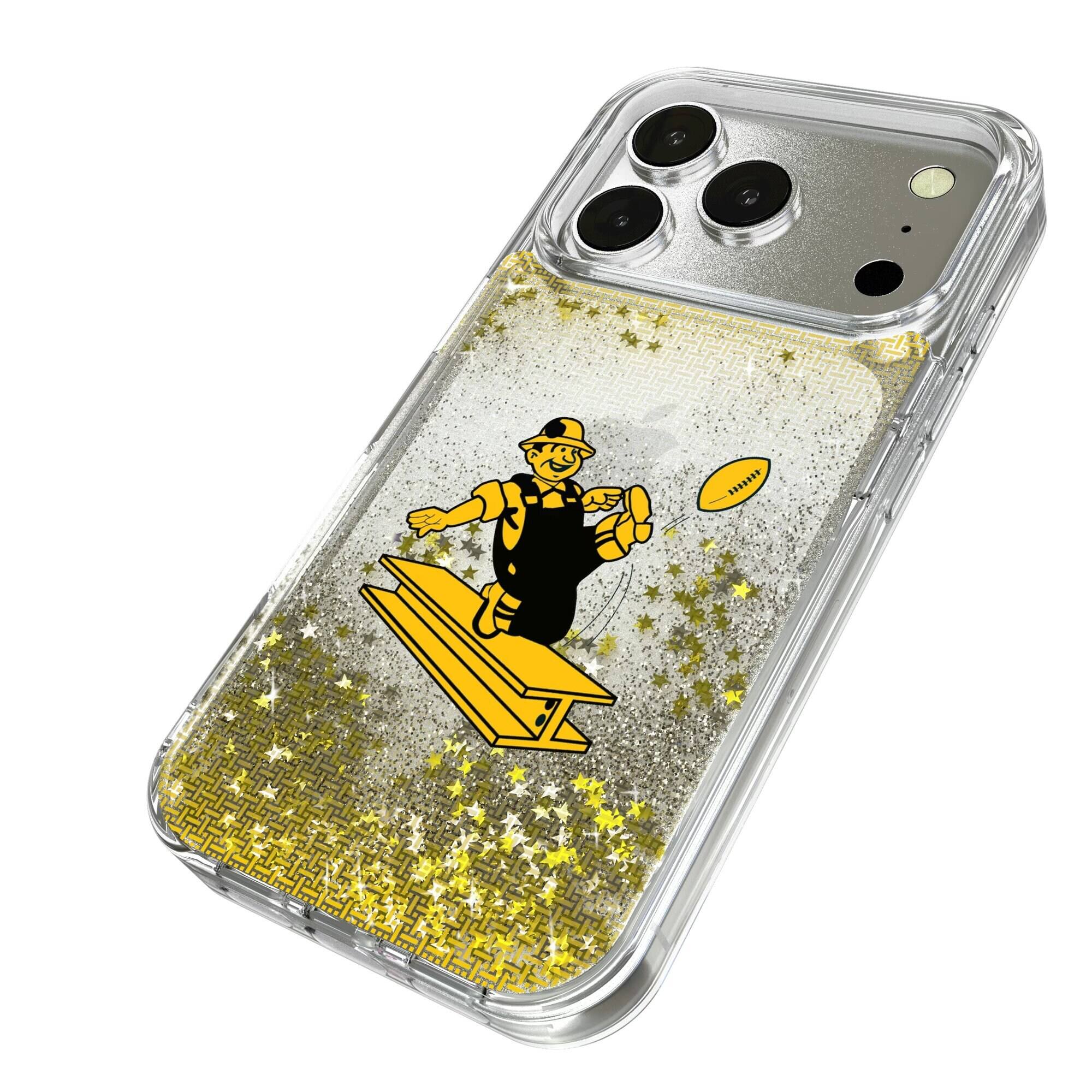 Alt View 1. Keyscaper - Pittsburgh Steelers Linen Logo iPhone Glitter Case - 15 - Multicolor.