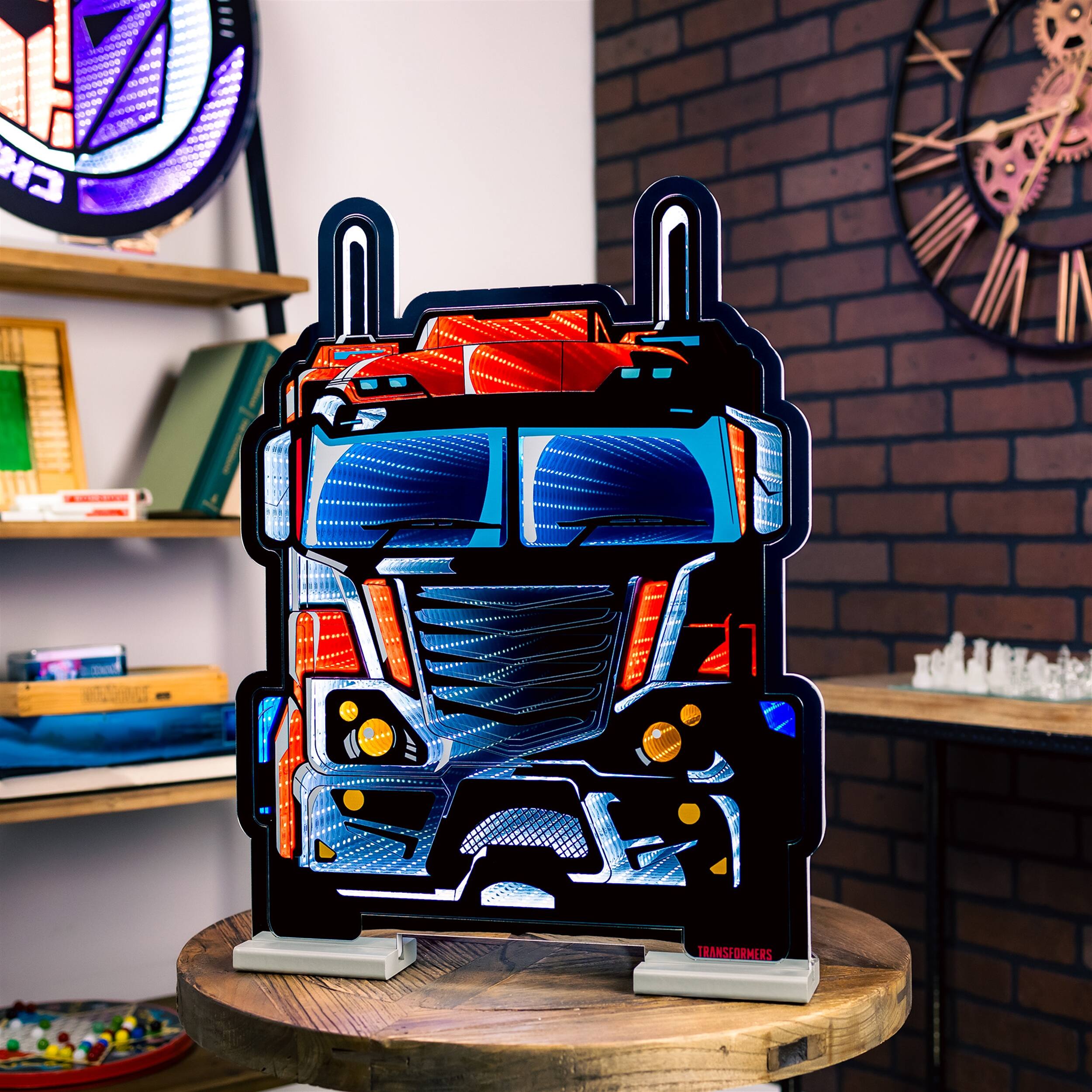 Angle. BreeBe - Transformers Optimus Prime Vehicle Mode Ekkolight 23"H - Red, Blue, White.