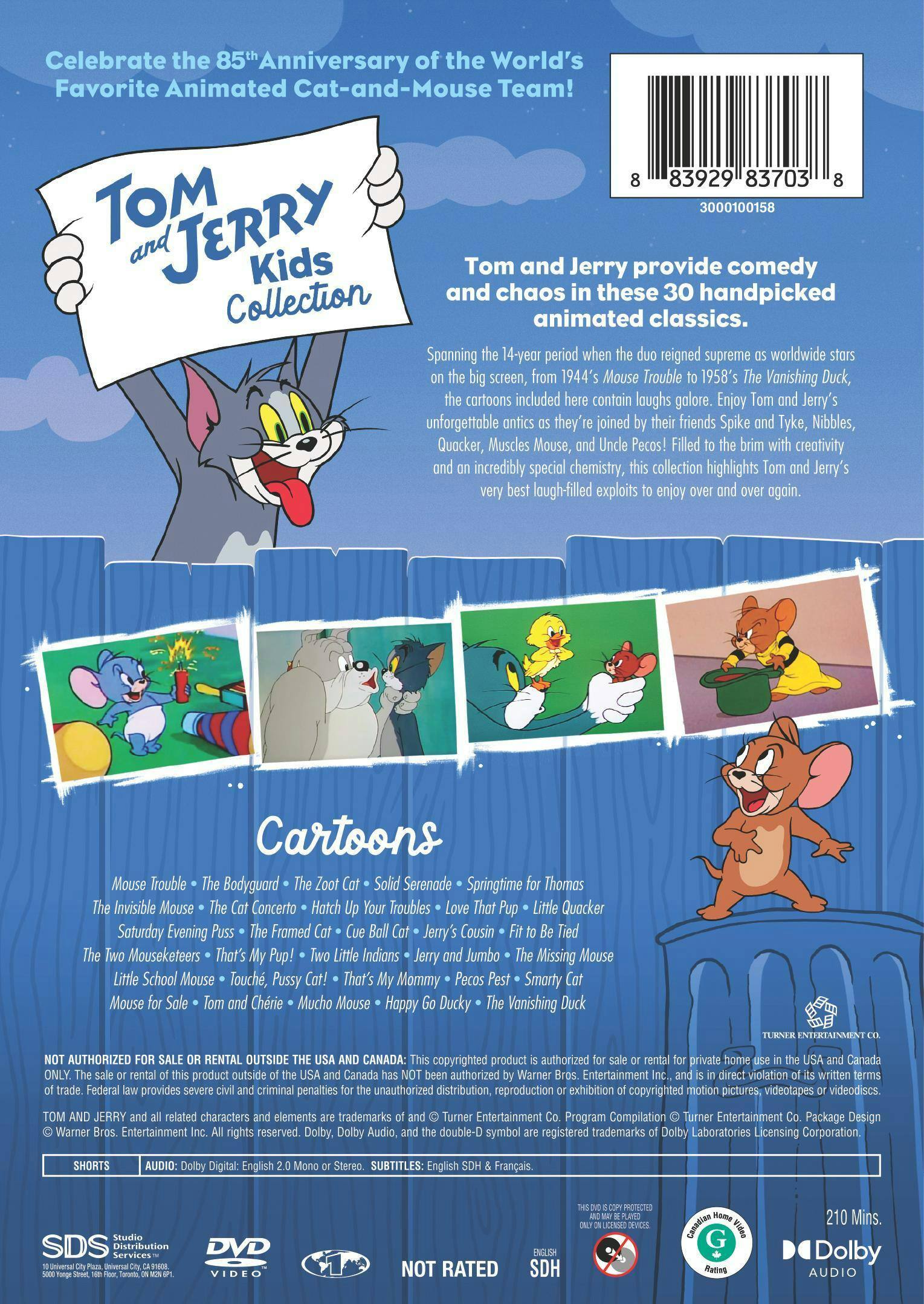 Back. Tom and Jerry: 85th Anniversary Kids Collection [DVD].