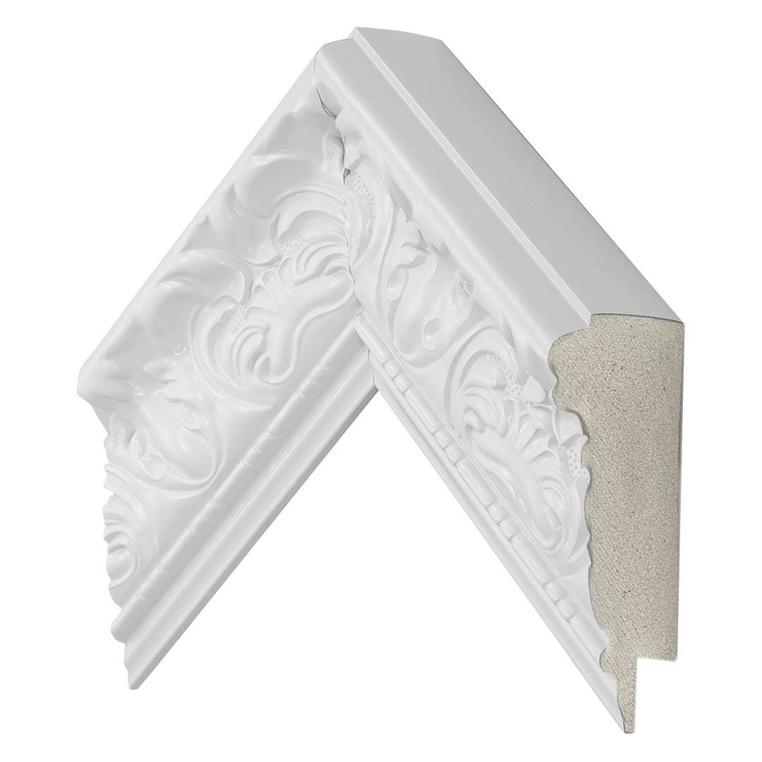 Alt View 14. Deco TV Frames - Premiere Bezel for Samsung the Frame TV - 85" - Tuscan Gloss White.