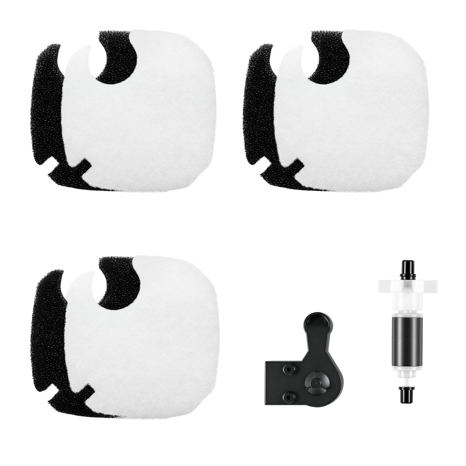Alt View 5. VEVOR - Aquarium Filter Media Pads, 6 PCS Replacement with Impeller for CF800, Canister Floss Replacement for Fish Tank - White;Black.