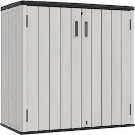 Decksplore - Outdoor Vertical Storage Shed Outdoor Storage Cabinet Waterproof,Resin Sheds Outdoor Storage Clearance for Garden,Patio - Gray
