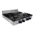 Front. Koblenz - Koblenz Outdoor 4-Burner Gas Stove Top Great for Camping and Tailgating.