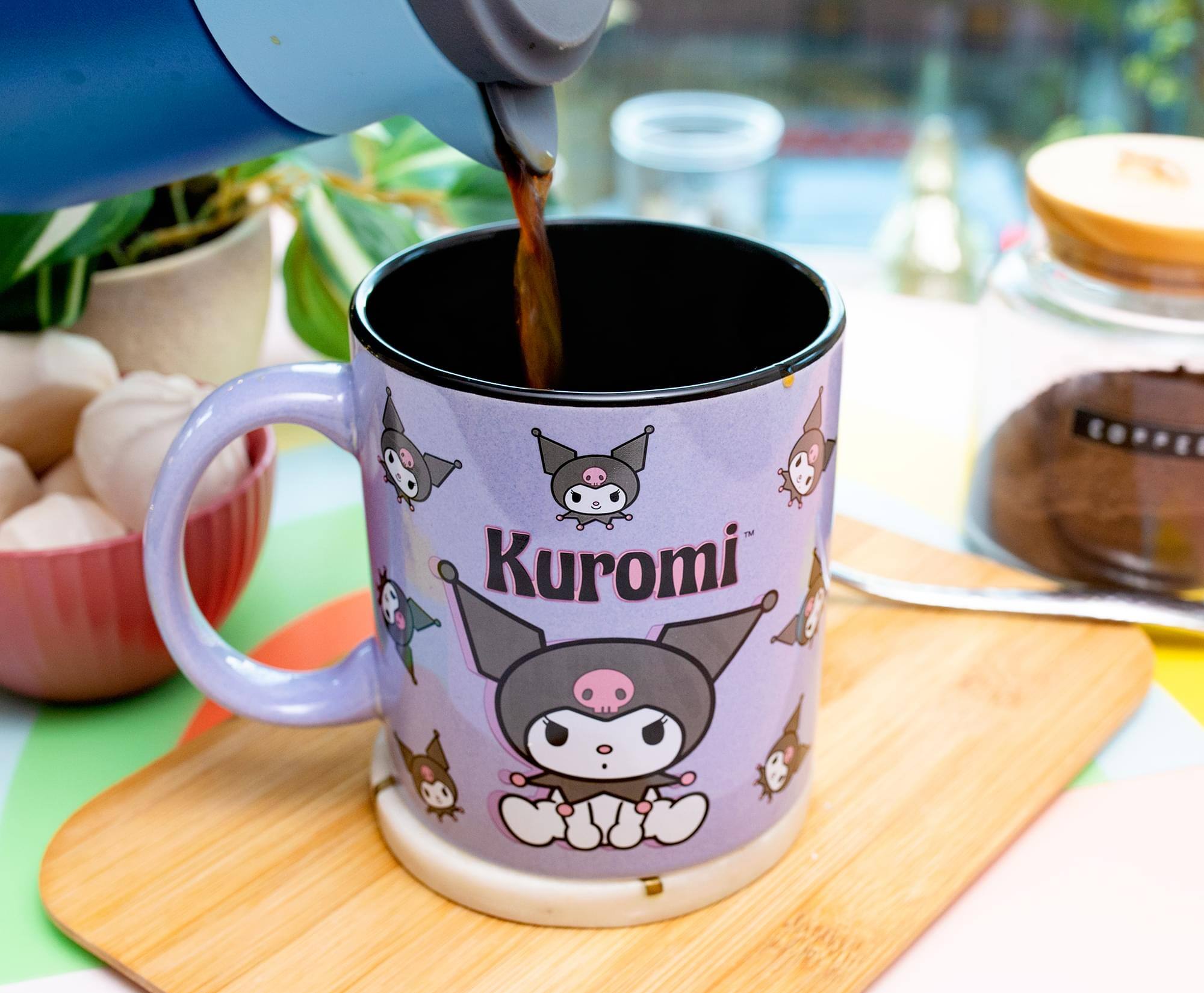 Alt View 3. Silver Buffalo - Sanrio Kuromi Purple Ceramic Mug | Holds 20 Ounces - Purple.