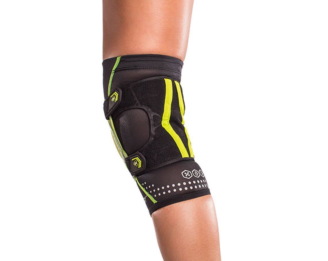 Left. DonJoy - DONJOY PERFORMANCE Webtech Short Knee Brace (Slime Green, Small) - Green.