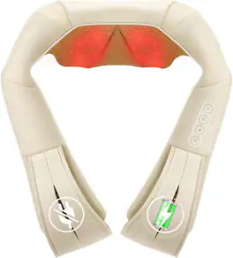 Nekteck - Cordless Neck Back Massager with Heat- Beige