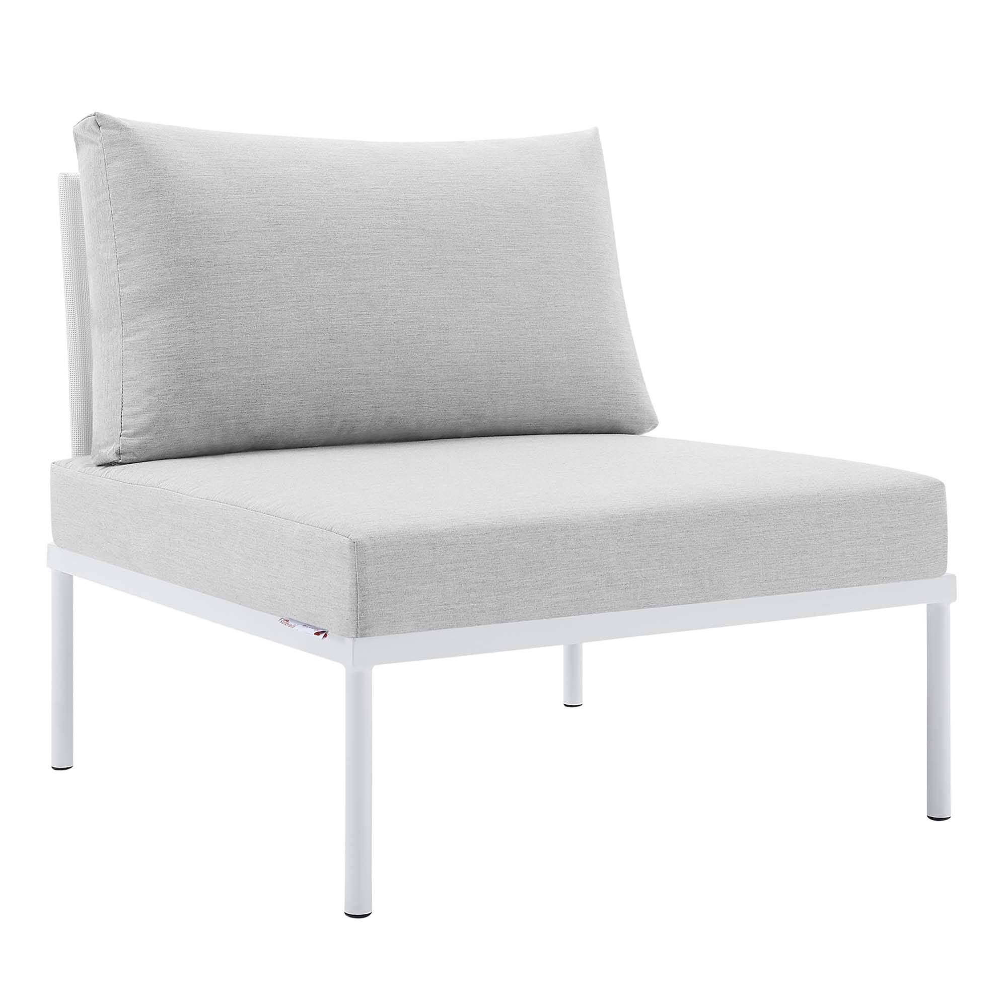 Angle. Modway - Harmony Sunbrella® Outdoor Patio Aluminum Armless Chair by Modway - White Gray.