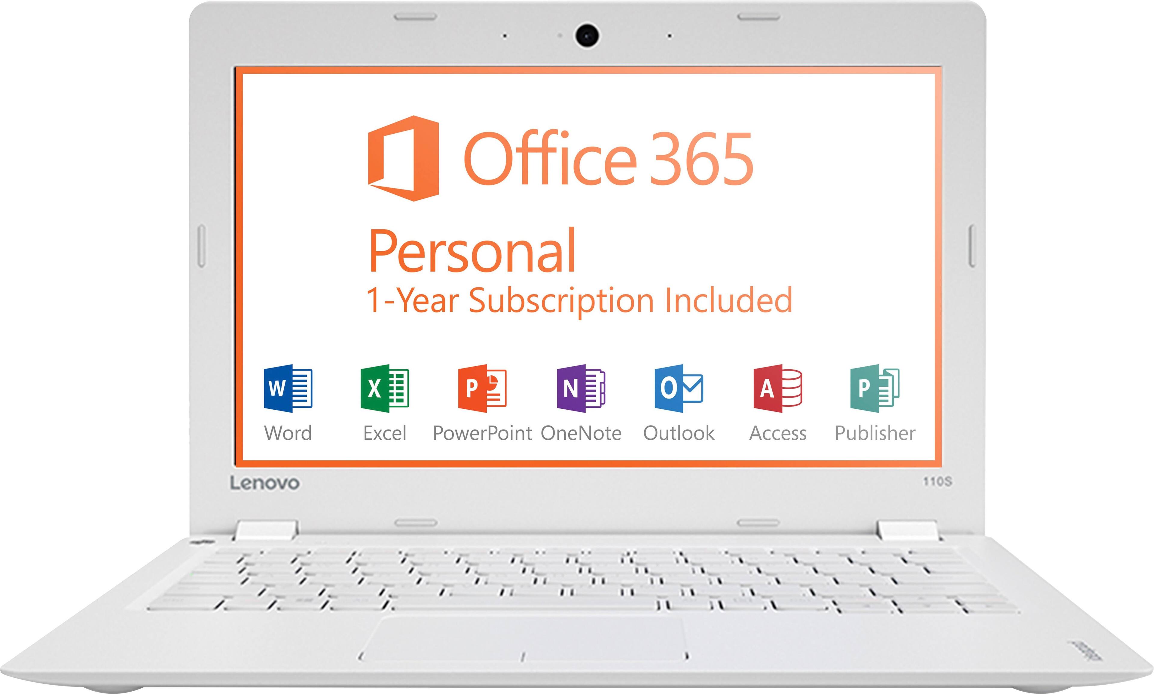 Alt View 11. Lenovo - Ideapad 110s 11.6" Laptop - Intel Celeron - 2GB Memory - 32GB eMMC Flash Memory - White.