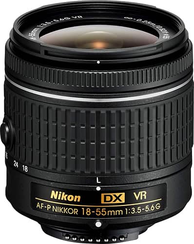 Nikon - AF-P DX NIKKOR 18-55mm f/3.5-5.6G VR Zoom Lens for Nikon APS-C F-mount cameras - Larger Front