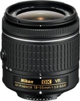 Nikon - AF-P DX NIKKOR 18-55mm f/3.5-5.6G VR Zoom Lens for APS-C F-mount cameras - black - Front_Zoom