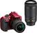 Angle. Nikon - D3400 DSLR Camera with AF-P DX 18-55mm G VR and 70-300mm G ED Lenses - Red.