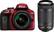 Front. Nikon - D3400 DSLR Camera with AF-P DX 18-55mm G VR and 70-300mm G ED Lenses - Red.