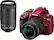 Left. Nikon - D3400 DSLR Camera with AF-P DX 18-55mm G VR and 70-300mm G ED Lenses - Red.