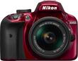 Nikon - D3400 DSLR Camera with AF-P DX NIKKOR 18-55mm f/3.5-5.6G VR Lens - Red - Larger Front