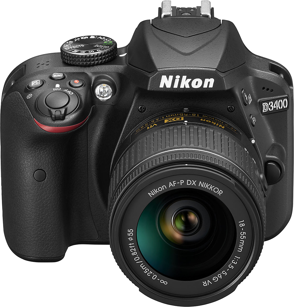 Nikon D3400 DSLR Camera + 18-55mm VR - 3 Lens Kit + Flash + 1yr Warranty +  64GB 