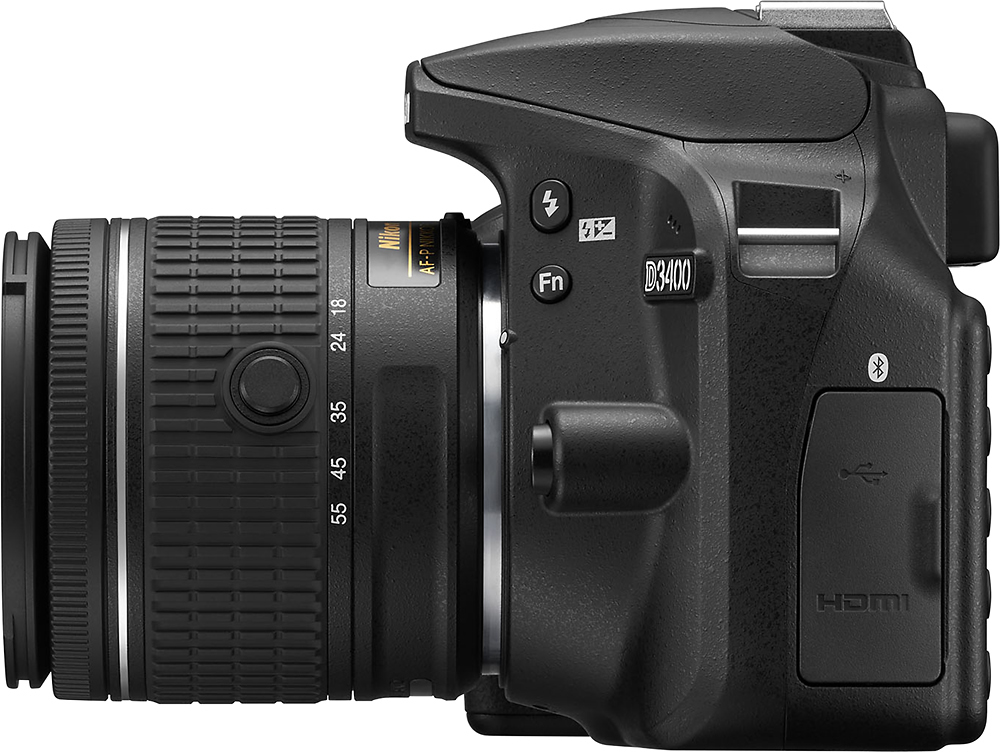  Nikon D3400 Digital SLR Camera & 18-55mm VR DX AF-P Zoom Lens  (Black) - (Renewed) : Electronics