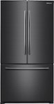 Front. Samsung - 25.5 Cu. Ft. French Door Fingerprint Resistant Refrigerator - Black Stainless Steel.