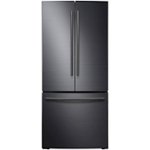 Front Zoom. Samsung - 30" Wide, 22 cu. ft. French Door  Fingerprint Resistant Refrigerator - Black stainless steel.