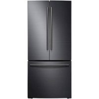 Samsung - 30" Wide, 22 cu. ft. French Door  Fingerprint Resistant Refrigerator - Black Stainless Steel - Front_Zoom